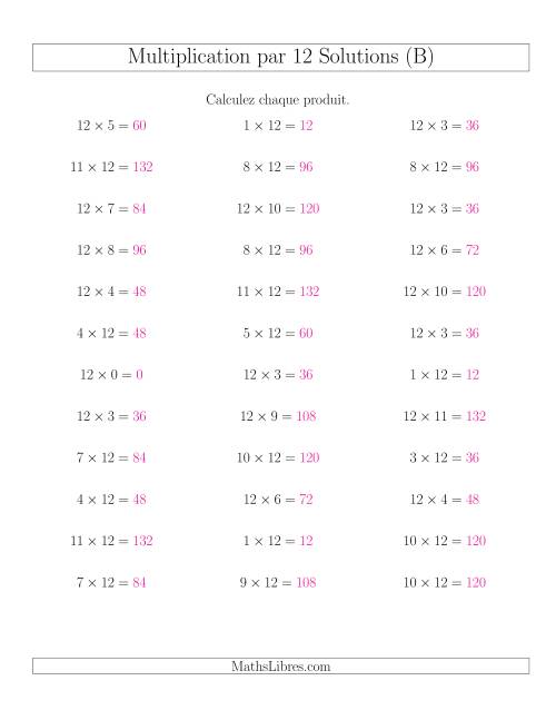 Règles de Multiplication Individuelles -- Multiplication par 12 -- Variation 0 à 12 (B) page 2