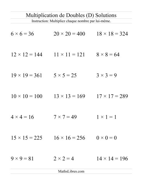 Multiplication de Doubles (D) page 2