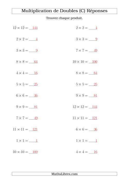 Multiplication de Doubles Jusqu'à 12 x 12 (C) page 2