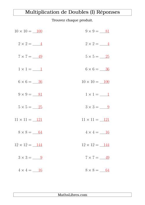 Multiplication de Doubles Jusqu'à 12 x 12 (I) page 2