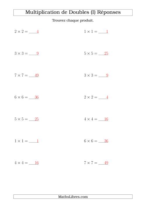 Multiplication de Doubles Jusqu'à 7 x 7 (I) page 2