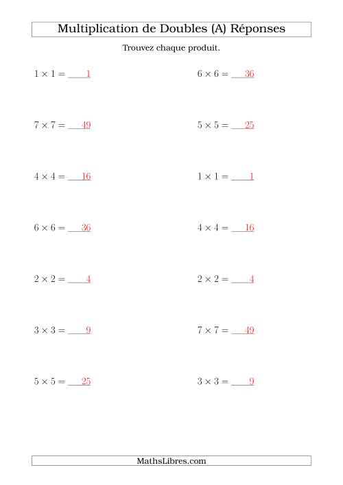 Multiplication de Doubles Jusqu'à 7 x 7 (Tout) page 2