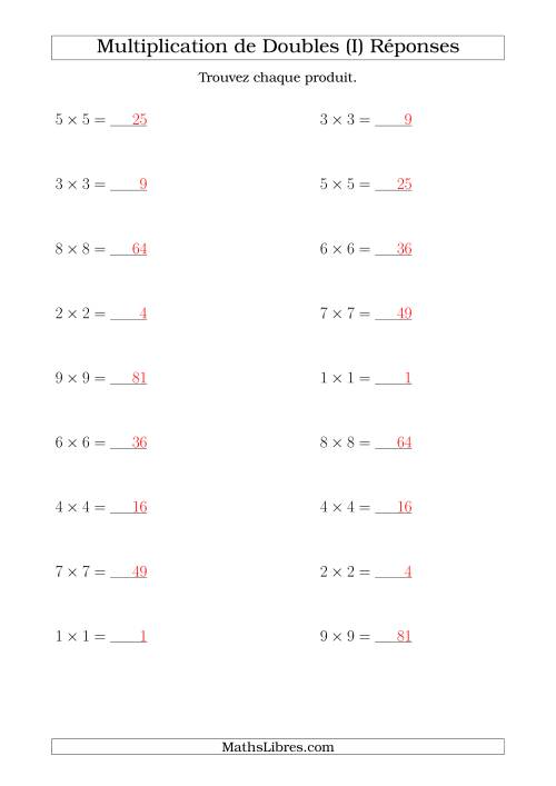 Multiplication de Doubles Jusqu'à 9 x 9 (I) page 2