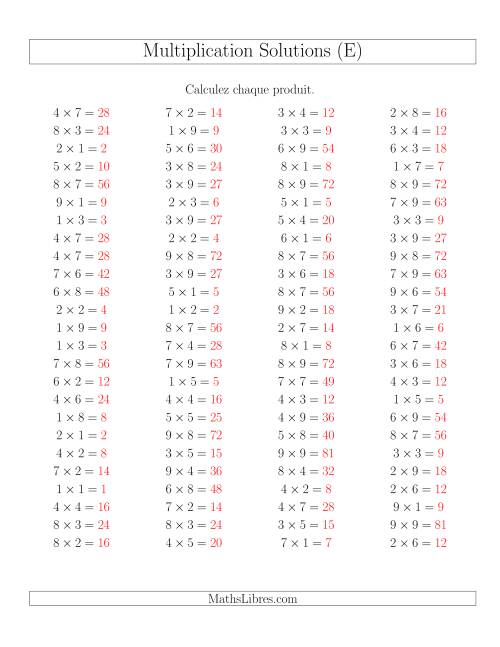 Règles de Multiplication -- Règles jusqu'à 81 (E) page 2