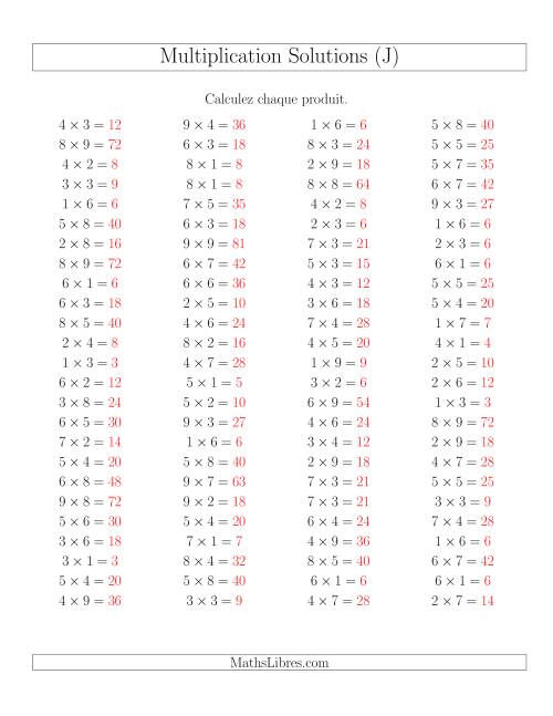 Règles de Multiplication -- Règles jusqu'à 81 (J) page 2