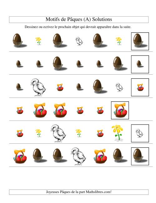 Motifs de Pâques avec Une Seule Particularité (forme & taille) (A) page 2