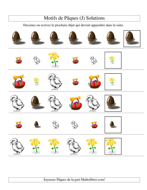 Motifs de Pâques avec Une Seule Particularité (forme & taille) (J) page 2