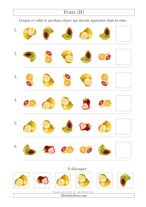 Patrons des Fruits avec Deux Particularités (Forme et Rotation) (H)