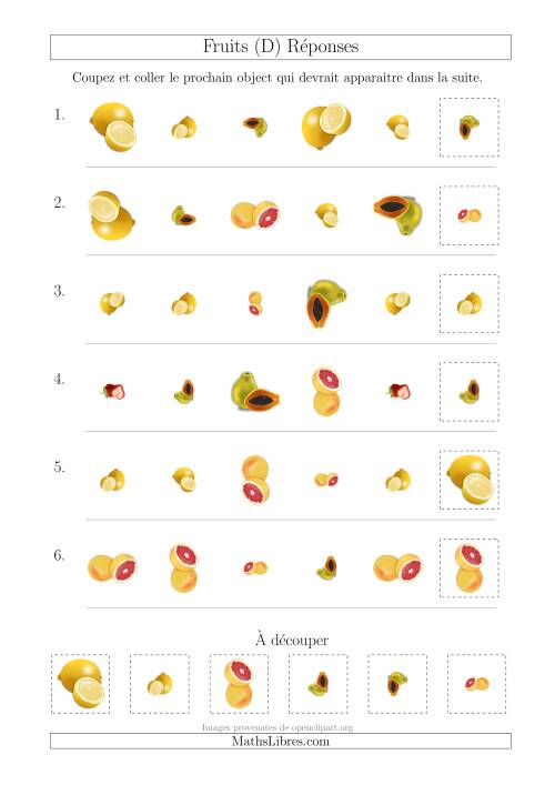 Patrons des Fruits avec Trois Particularités (Forme, Taille et Rotation) (D) page 2