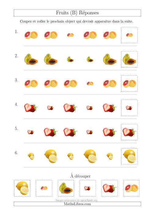 Patrons des Fruits avec Une Seule Particularité (Taille) (B) page 2