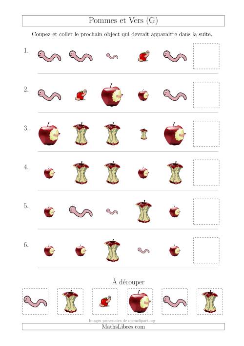Patrons des Pommes et Vers avec Deux Particularités (Forme et Taille) (G)