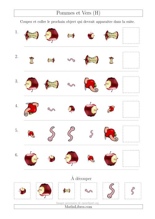 Patrons des Pommes et Vers avec Trois Particularités (Forme, Taille et Rotation) (H)