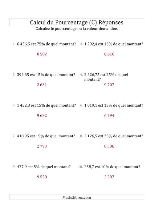Calcul du Montant Original des Nombres Décimaux et la Sélection de Pourcentages (C) page 2