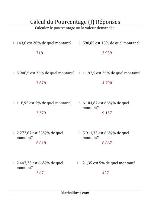 Calcul du Montant Original des Nombres Décimaux et la Sélection de Pourcentages (J) page 2