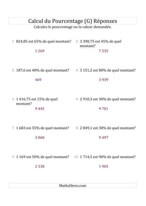 Calcul du Montant Original des Nombres Décimaux et des Pourcentages Multiples de 5 (G) page 2