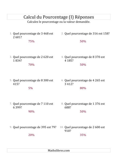 Calcul du Taux de Pourcentage des Nombres Entiers et des Pourcentages Multiples de 5 (I) page 2