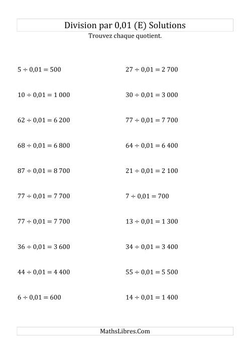 Division de nombres entiers par 0,01 (E) page 2