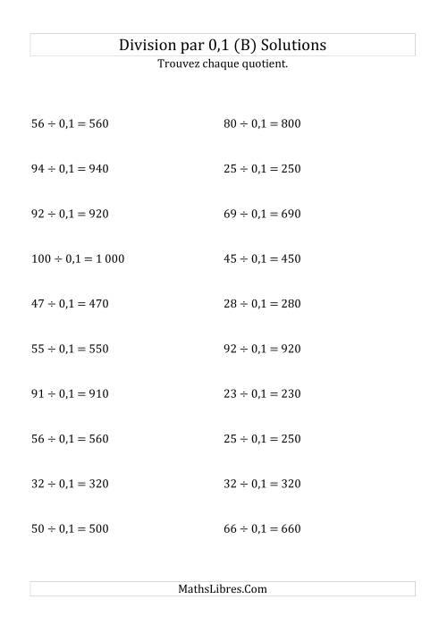 Division de nombres entiers par 0,1 (B) page 2