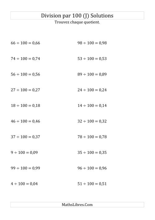 Division de nombres entiers par 100 (J) page 2