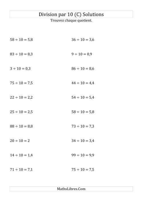 Division de nombres entiers par 10 (C) page 2
