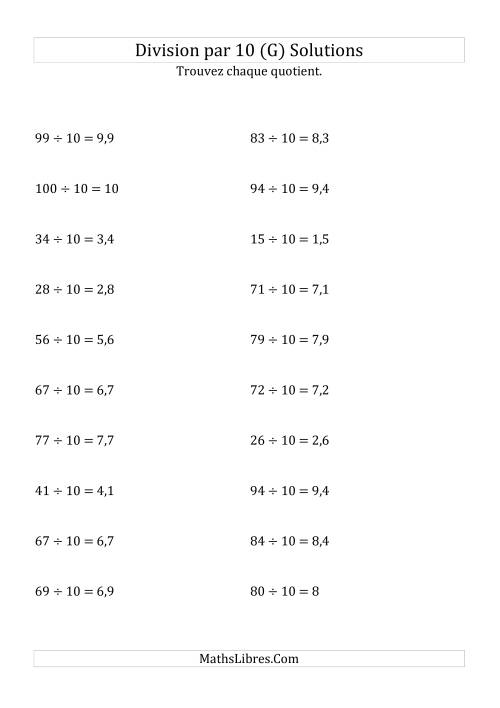 Division de nombres entiers par 10 (G) page 2