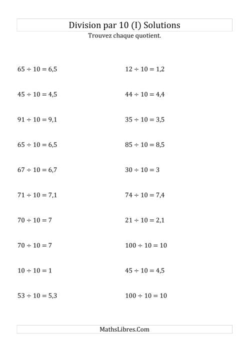 Division de nombres entiers par 10 (I) page 2