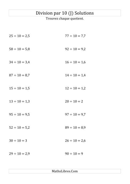 Division de nombres entiers par 10 (J) page 2