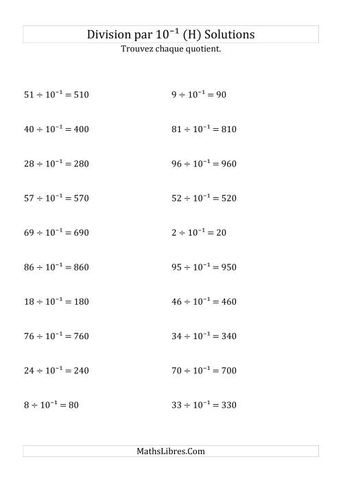 Division de nombres entiers par 10⁻¹ (H) page 2