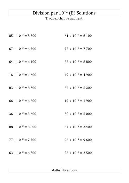 Division de nombres entiers par 10⁻² (E) page 2