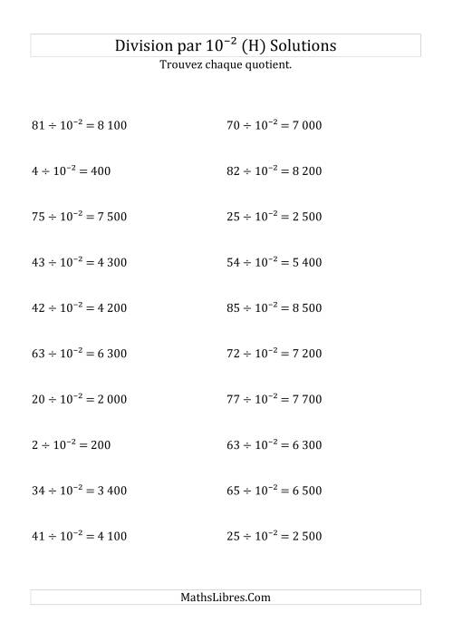 Division de nombres entiers par 10⁻² (H) page 2