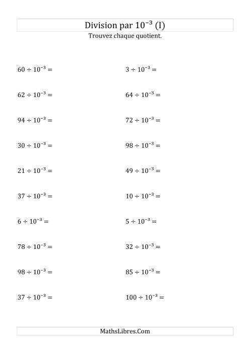 Division de nombres entiers par 10⁻³ (I)