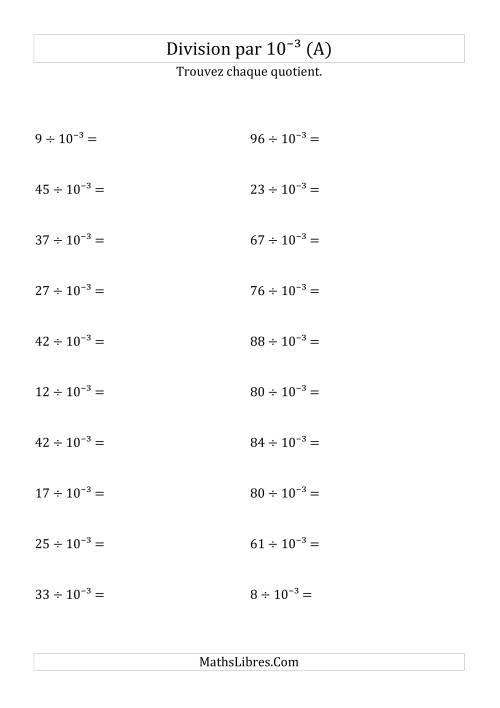 Division de nombres entiers par 10⁻³ (Tout)