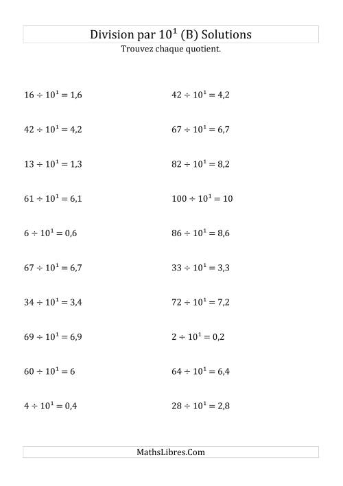 Division de nombres entiers par 10¹ (B) page 2