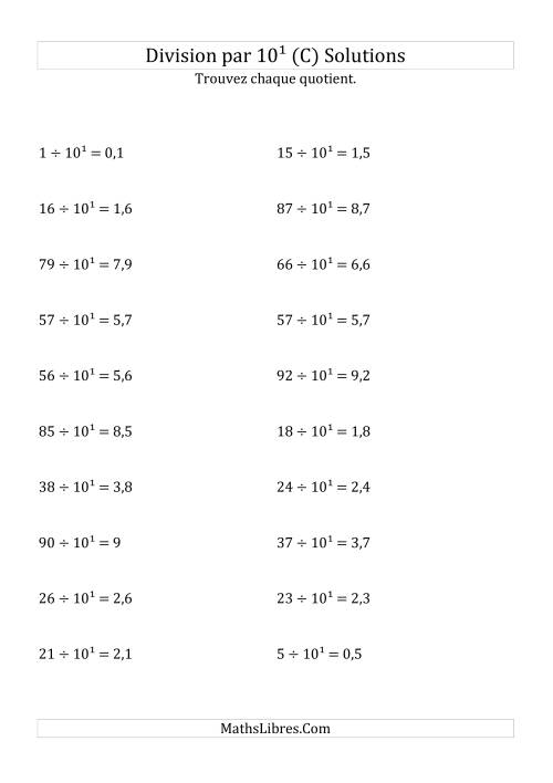 Division de nombres entiers par 10¹ (C) page 2