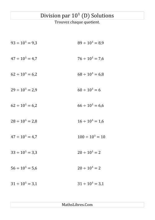Division de nombres entiers par 10¹ (D) page 2