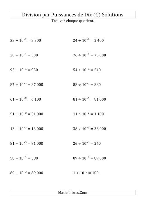 Division de nombres entiers par puissances n&eeacute;gatives de dix (forme exposant) (C) page 2