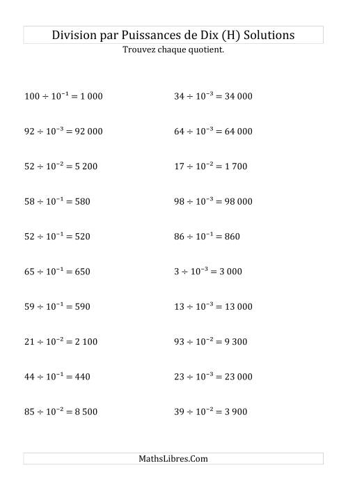 Division de nombres entiers par puissances n&eeacute;gatives de dix (forme exposant) (H) page 2