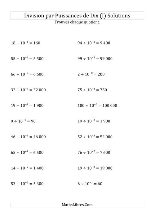 Division de nombres entiers par puissances n&eeacute;gatives de dix (forme exposant) (I) page 2