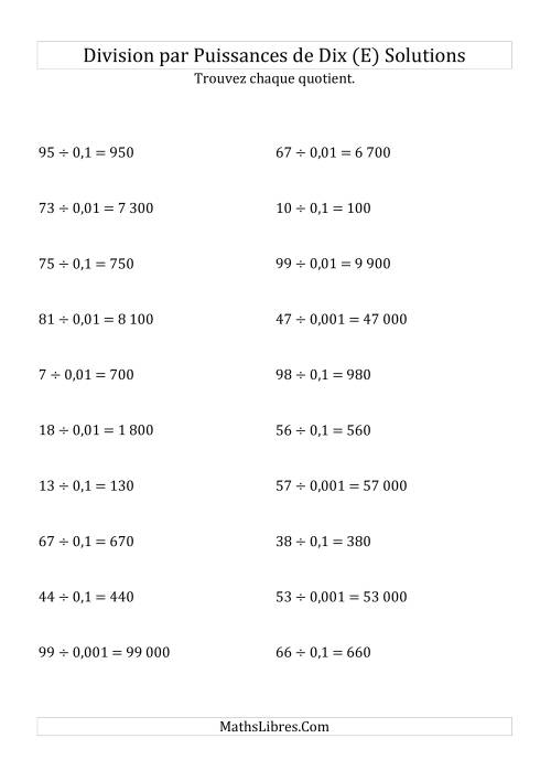 Division de nombres entiers par puissances n&eeacute;gatives de dix (forme standard) (E) page 2