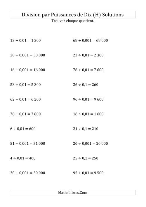 Division de nombres entiers par puissances n&eeacute;gatives de dix (forme standard) (H) page 2