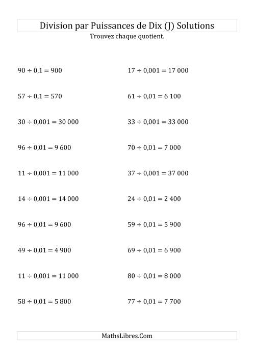 Division de nombres entiers par puissances n&eeacute;gatives de dix (forme standard) (J) page 2