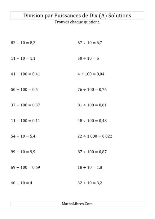 Division de nombres entiers par puissances positives de dix (forme standard) (Tout) page 2