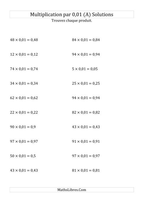 Multiplication de nombres entiers par 0,01 (Tout) page 2