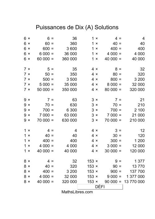 Nombres un-chiffre multipliés par multiples de puissances positives de dix (Tout) page 2