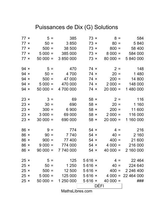 Nombres deux-chiffres multipliés par multiples de puissances positives de dix (G) page 2