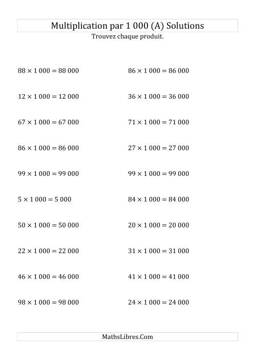 Multiplication de nombres entiers par 1000 (Tout) page 2