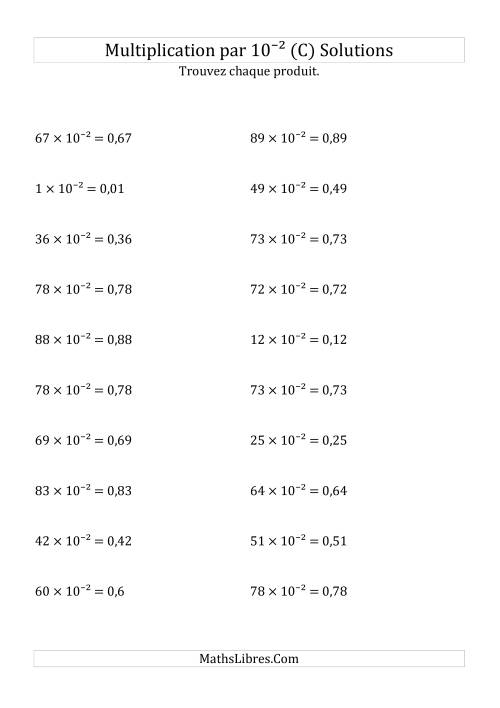 Multiplication de nombres entiers par 10⁻² (C) page 2