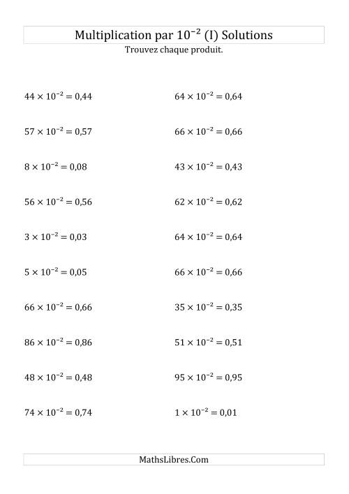 Multiplication de nombres entiers par 10⁻² (I) page 2