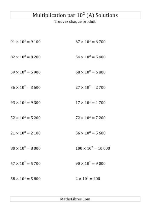 Multiplication de nombres entiers par 10² (Tout) page 2
