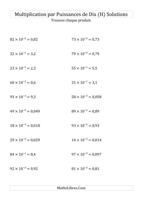 Multiplication de nombres entiers par puissances négatives (H) page 2